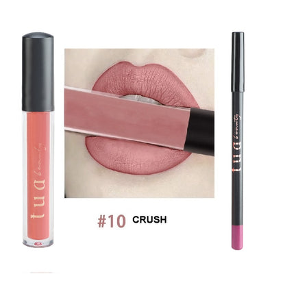 Tua Beauty - Kit de batom resistente à transferência 5 ml + lápis de delineador de lábios
