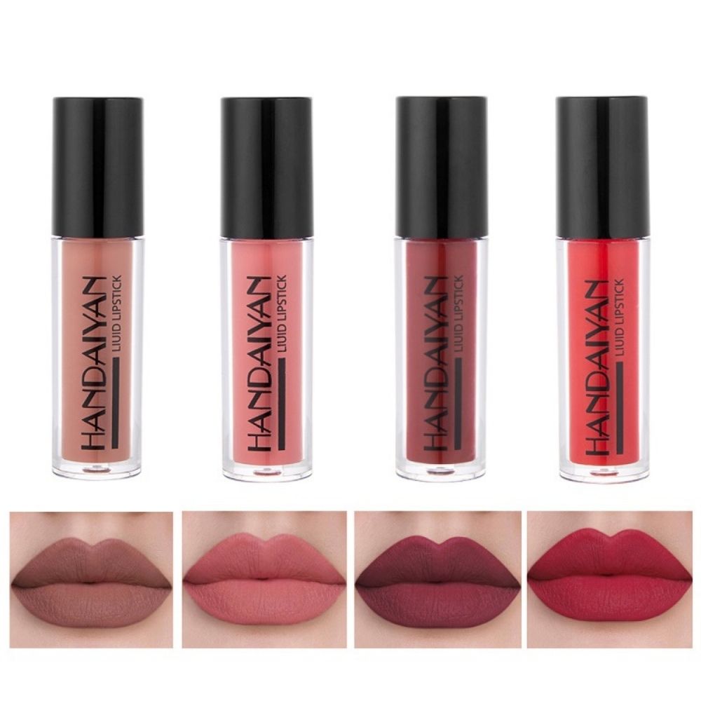 #107 MiniBox Lápiz de Labios Líquido - set de 4 piezas mate resistente a la transferencia