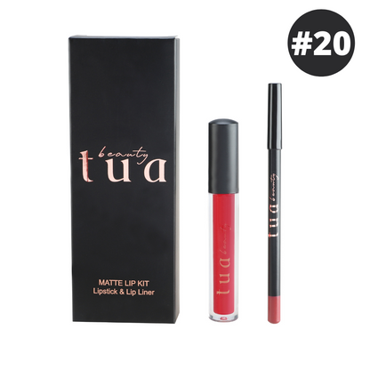Tua Beauty - Kit de batom resistente à transferência 5 ml + lápis de delineador de lábios