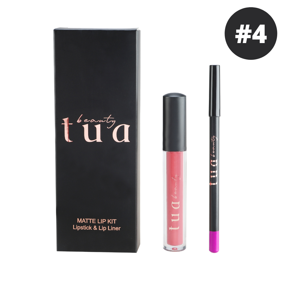 Tua Beauty - Kit de batom resistente à transferência 5 ml + lápis de delineador de lábios