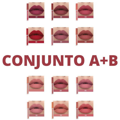#105 Batom Líquido Mate Longa Duração - Embalagem de 6 peças