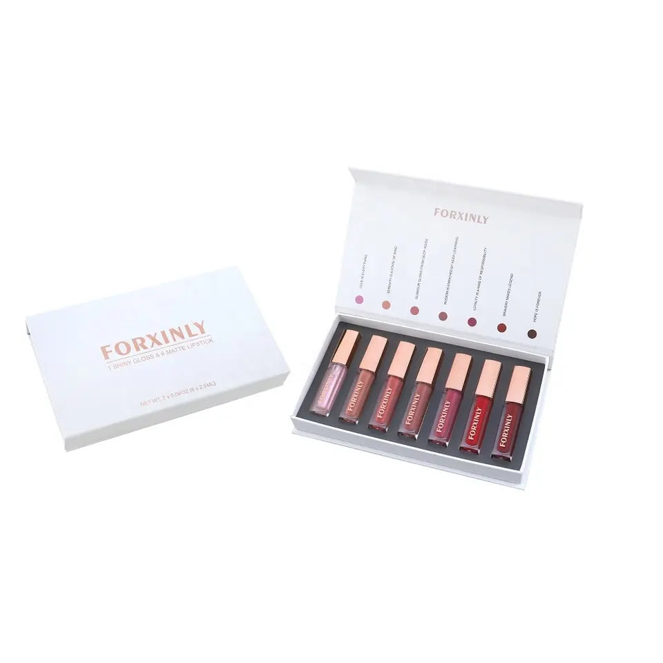 #356 set de 7 barras de labios resistentes a la transferencia